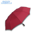 23 pouces cadeau promotionnel petite quantité tout type de matériel de pluie pas cher publicité automatique rouge parapluie pliant avec impression de logo